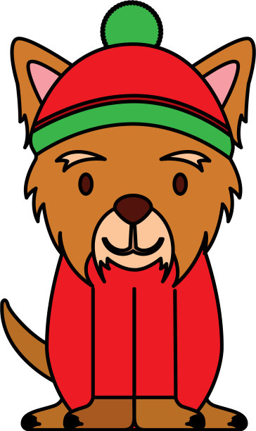 狗狗圣诞快乐卡片图片下载