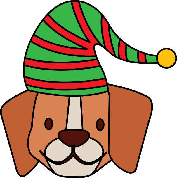 狗狗圣诞快乐卡片图片下载