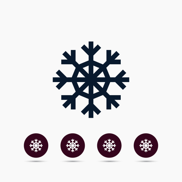 雪花图标，简约冬季标志图片下载