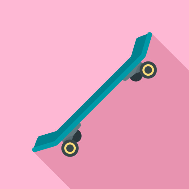 街头现代滑板图标平面风格图片下载