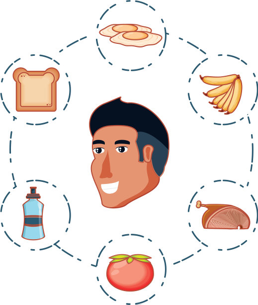 有一组图标的年轻人的头图片下载