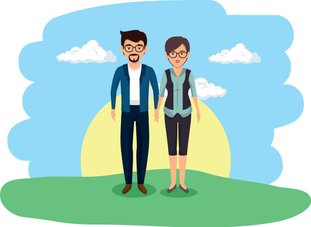 营地里的商业夫妻图片下载