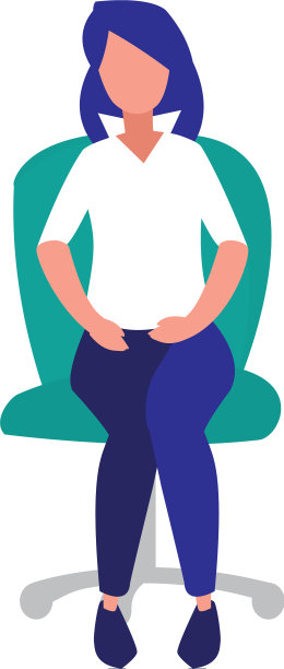 坐在扶手椅上的年轻女子图片下载