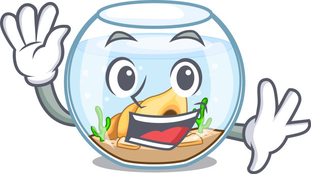 在吉祥物的玻璃球里挥舞着鱼缸图片下载