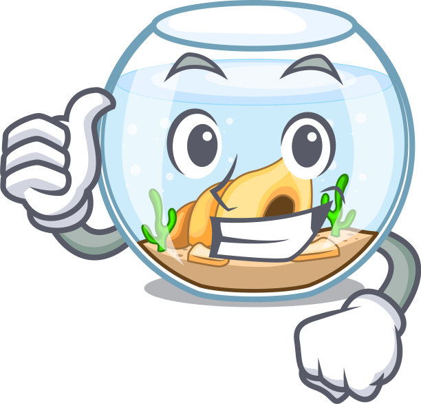 在吉祥物的玻璃球里竖起大拇指图片下载