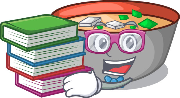 学生与书美味的一餐味噌汤图片下载