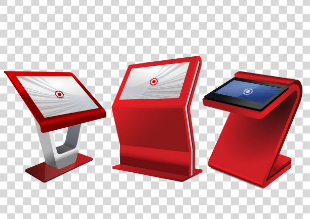 三个红色的促销互动亭图片下载