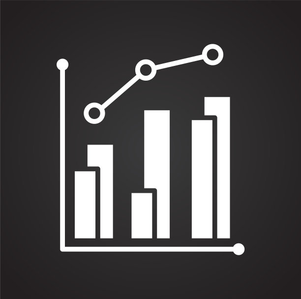 数据分析图标在黑色背景的图形图片下载