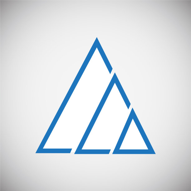 山图标蓝色在白色背景图形图片下载