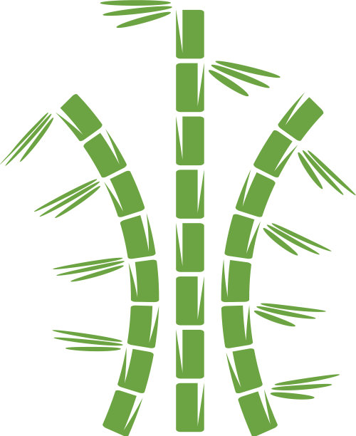 竹标志与绿叶为您的图标模板图片下载