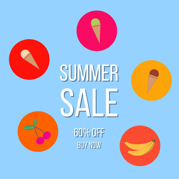 夏季促销海报背景与热带图片下载