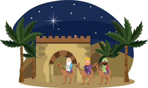 圣诞圣诞场景卡通图片下载