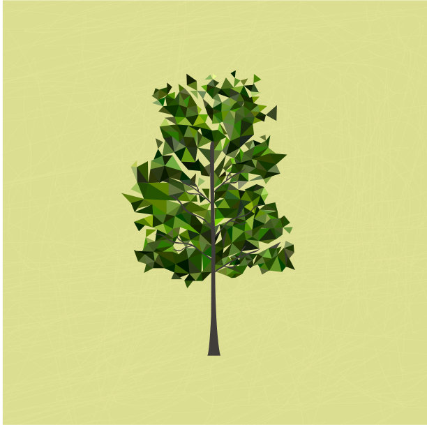 黄色背景上的低聚三图片下载