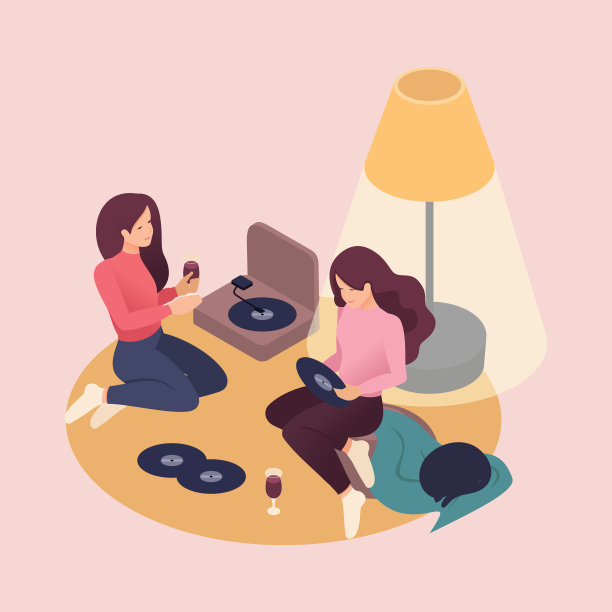 等距美丽的年轻女子在家图片下载