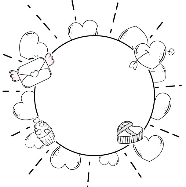 框架与情人节设置图标图片下载
