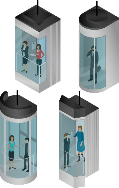 逼真的3d详细电梯或电梯集图片下载