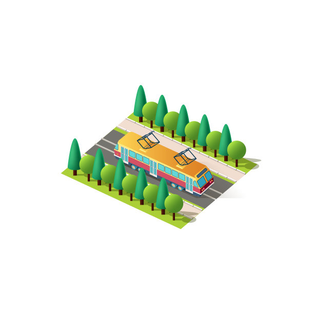等距前右视图有轨电车图片下载