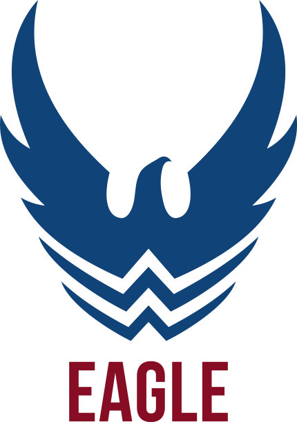 鹰的象征，翅膀和风格化的波浪图片下载