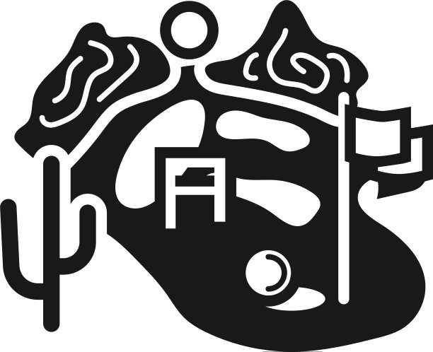 挑战高尔夫球场图标简单的风格图片下载