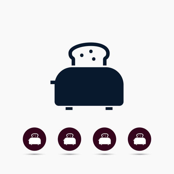 烤面包机图标简单的食物元素图片下载