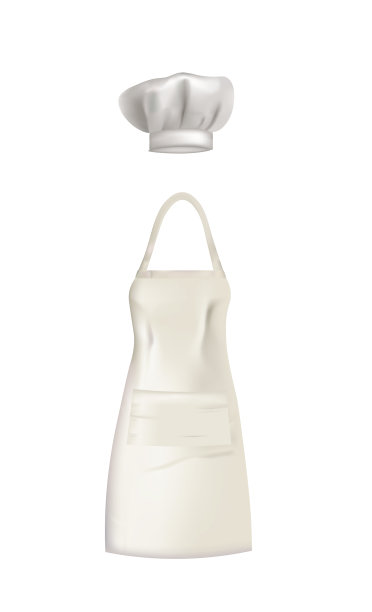 白色厨房围裙和烹饪帽图片下载