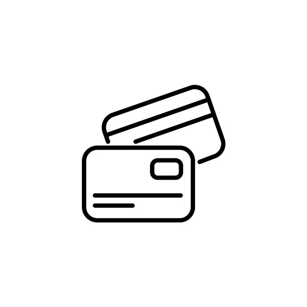 网页线性图标-黑白信用卡图片下载