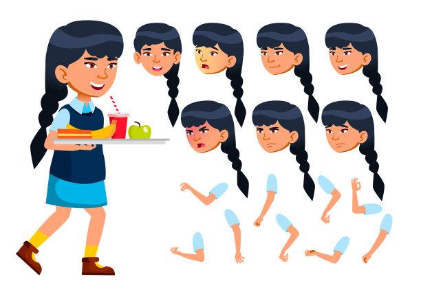 亚洲女孩，孩子，孩子，青少年，现代图片下载