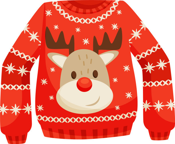 用红色的圣诞毛衣编织暖和的套衫图片下载
