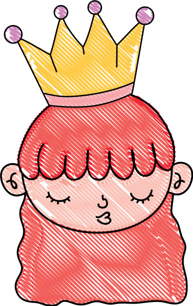 磨碎了漂亮的女孩的头与皇冠和发型图片下载