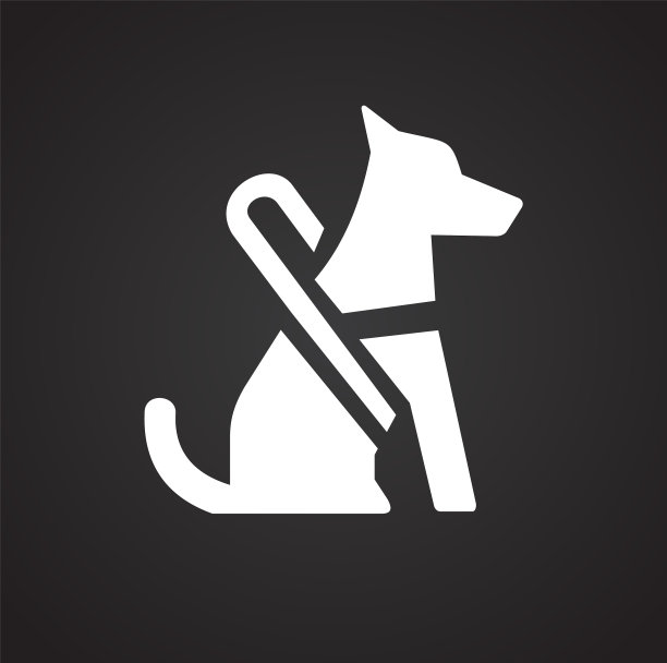 盲图标上的黑色背景的图形和图片下载