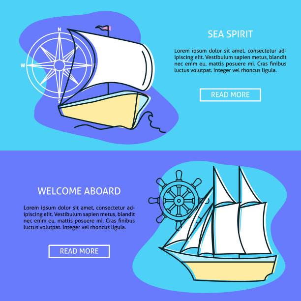 海洋旅游概念横幅模板与地点图片下载