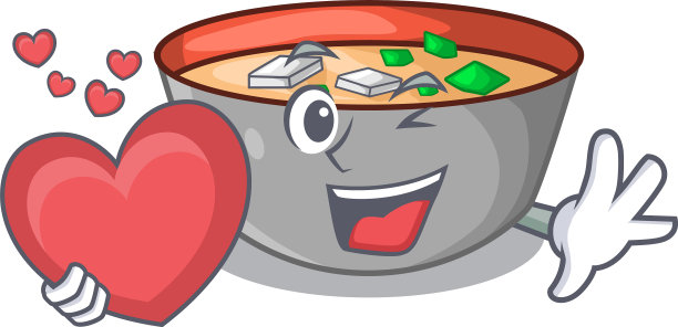 与心味噌汤碗上的餐桌性格图片下载