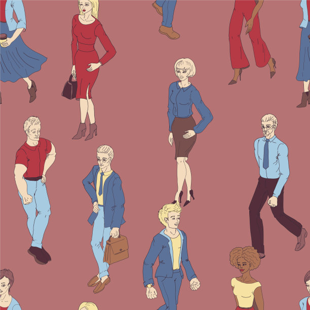 无缝模式与商务人士行走图片下载