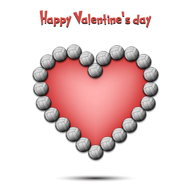 来自排球的心，情人节快乐图片下载