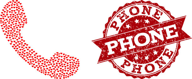 马赛克手机图标和橡胶密封图片下载