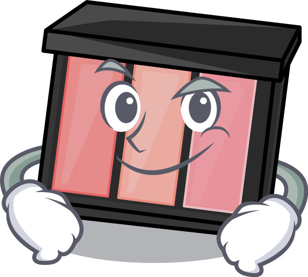 傻笑的眼影与吉祥物隔离图片下载