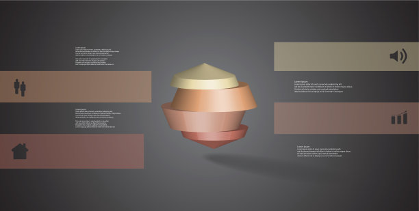 3d信息图表模板与圆形图片下载