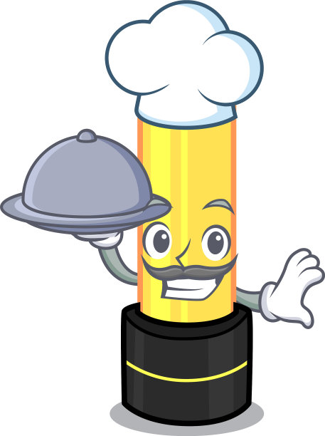 厨师与食物唇膏隔离在卡通图片下载