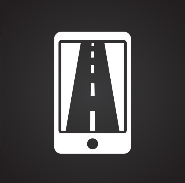 导航设备图标在黑色背景上图片下载