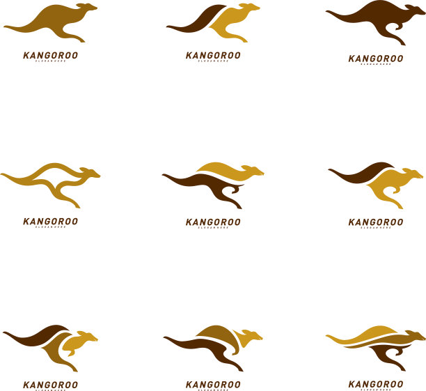 袋鼠标志设计模板袋鼠套图片下载