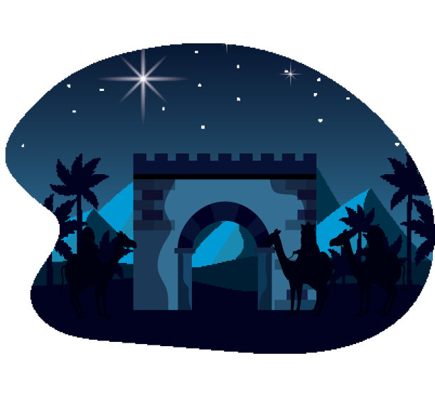 圣诞圣诞场景卡通图片下载