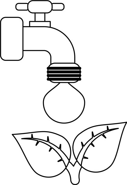 生态水龙头，水龙头配水黑白两色图片下载