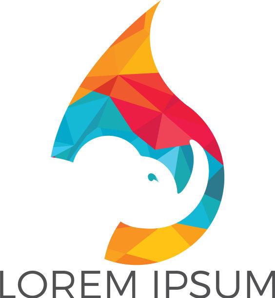 水滴和大象标志设计图片下载