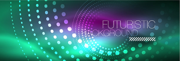 蓝色霓虹虚线圈抽象背景图片下载