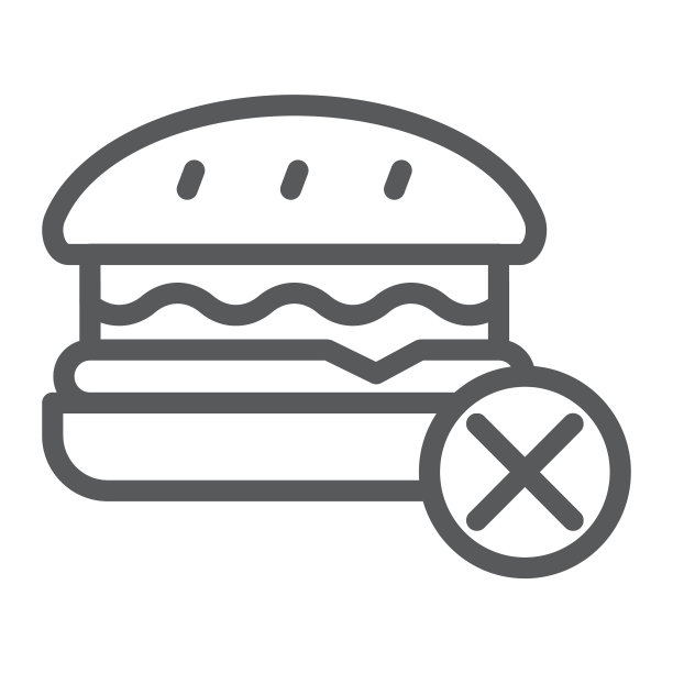 禁止快餐线性图标图片下载