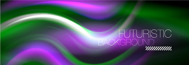 流体色霓虹波线背景霓虹图片下载