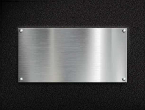 背景黑色皮革与金属板图片下载