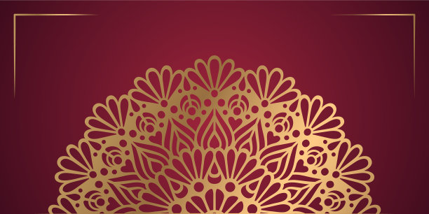 金色背景与曼陀罗图片下载