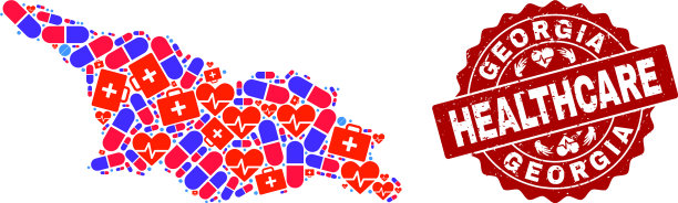 乔治亚州马赛克地图的医疗保健构成图片下载