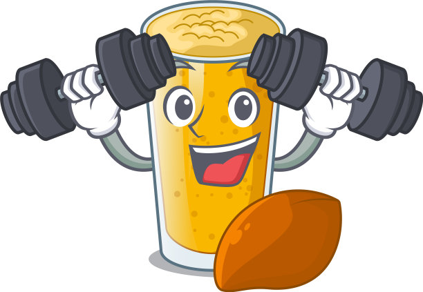 卡通玻璃杯里的芒果图片下载